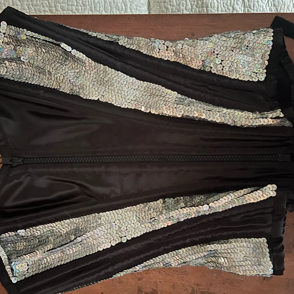 Burleska Silver Sequin Corset  Sz 22 2-4 - Picture 4 of 8